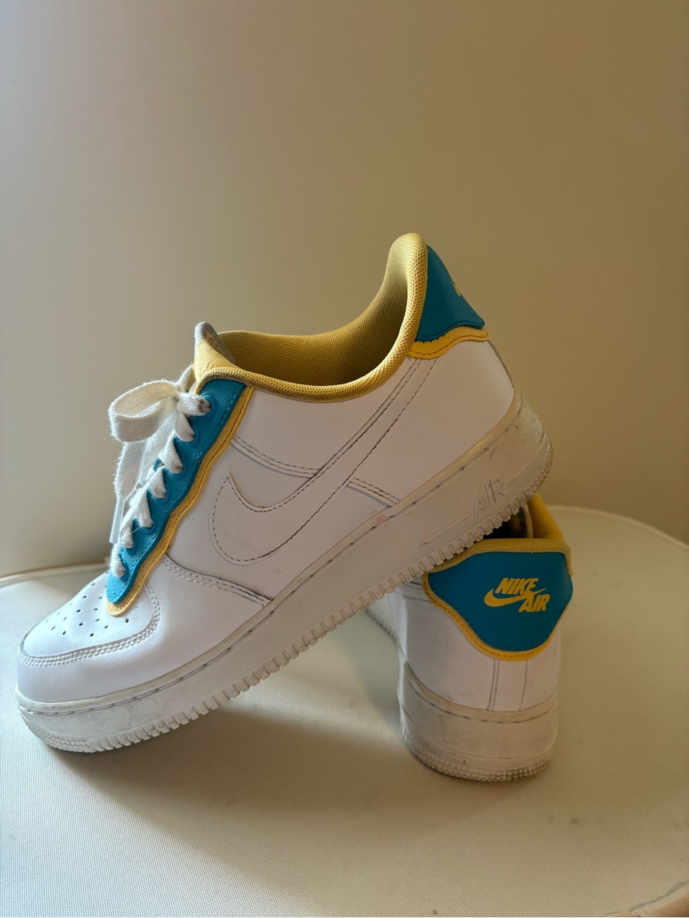 Nike Air Force One with Blue & Yellow Accents